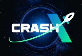 Beklenmedik olaylar ve aşırı oynaklık ile karakterize edilen 'CrashX' oyununun dramatik ve heyecan verici sunumunu yansıtan görsel.